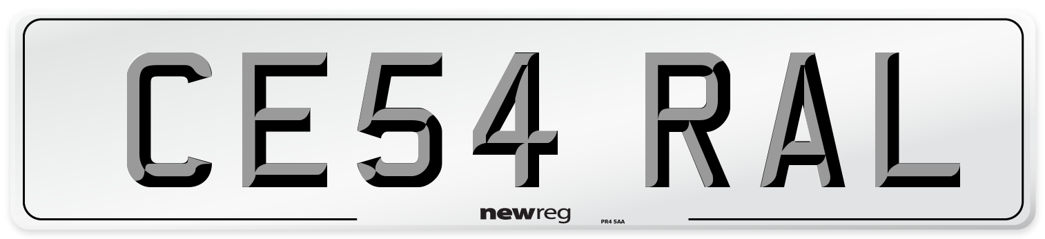 CE54 RAL Number Plate from New Reg